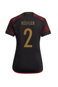 Duitsland Antonio Rudiger #2 Voetbaltruitje Uit tenue Dames WK 2022 Korte Mouw